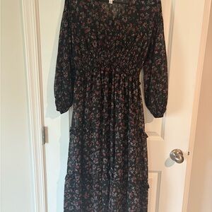 Time and Tru Black Floral Maxi Dress